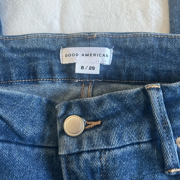 *GOOD AMERICAN Good Legs High Waist Chew Hem Ankle Cigarette Jeans BLUE842 O-27 - Picture 10 of 15